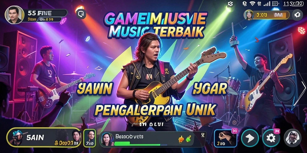 Tampilan gameplay 55FIVE menampilkan pengalaman bermain musik yang mendebarkan.