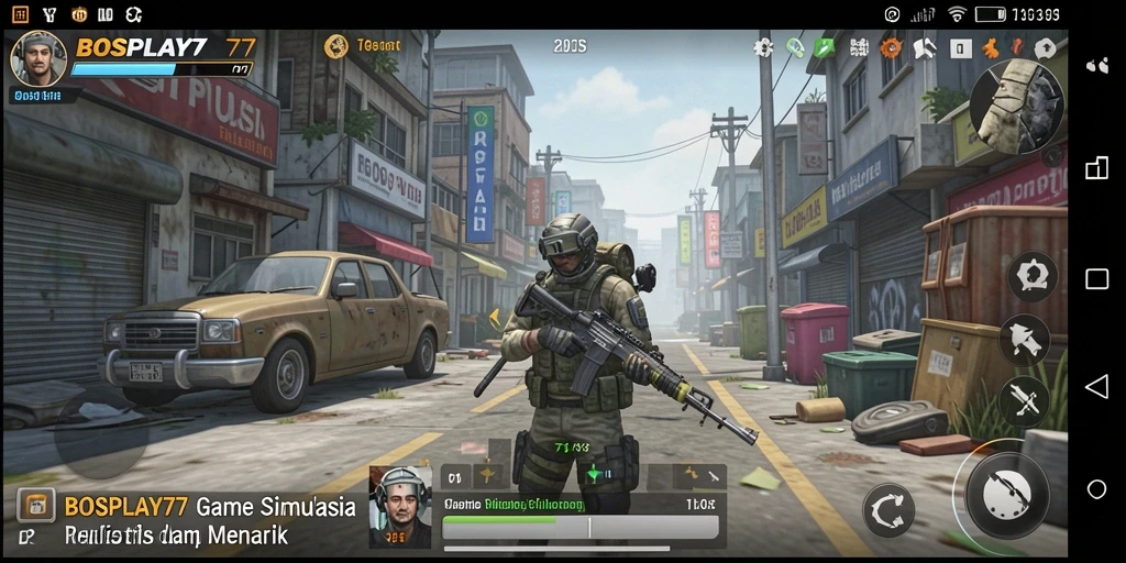 Tampilan gameplay BOSPLAY77 yang realistis dan imersif.