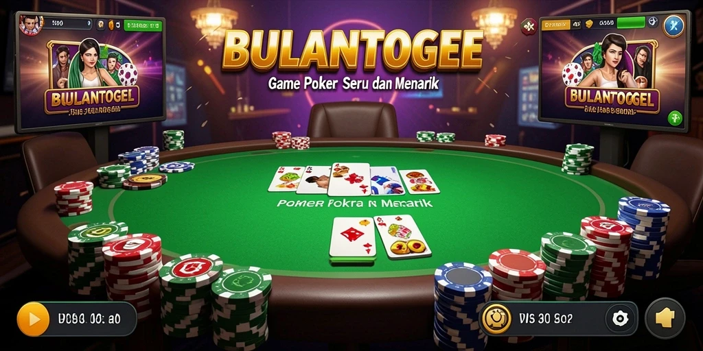 Tampilan gameplay Poker yang menegangkan di BULANTOGEL.