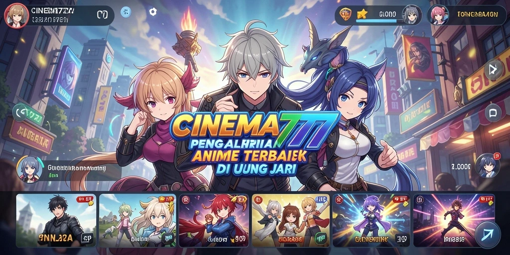 Screenshot CINEMA777 menampilkan karakter anime dalam aksi seru.