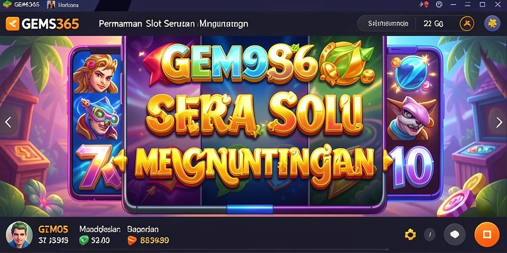 Tampilan gameplay GEMS365 yang menarik dan penuh warna.