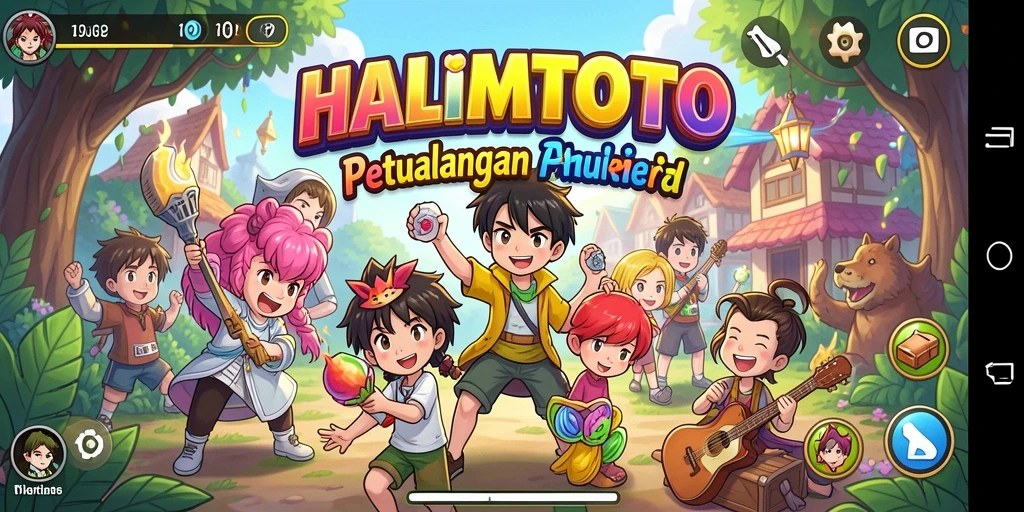 Tangkapan layar utama HALIMTOTO menampilkan aksi karakter dalam pertarungan Anime yang epik.