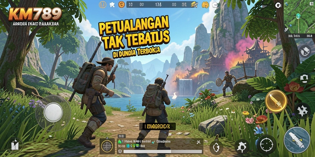 Tangkapan layar KM789 menampilkan pemandangan indah dunia terbuka.