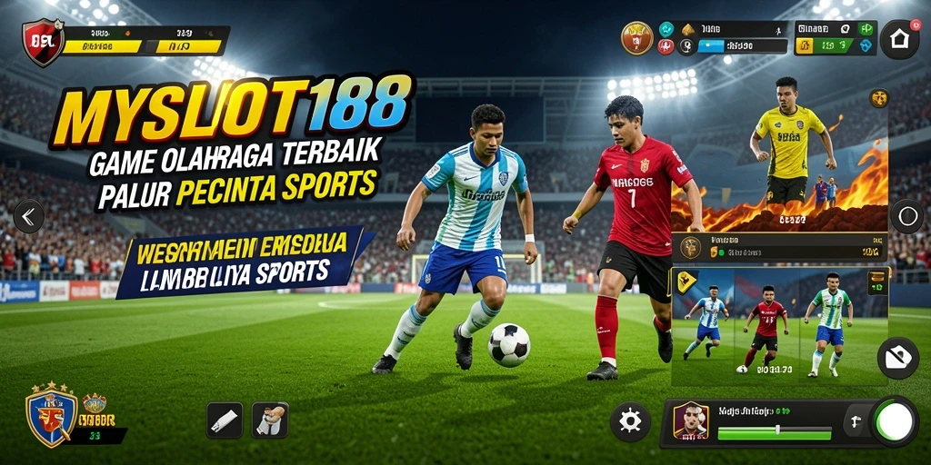 Tampilan gameplay seru dalam MYSLOT188 yang menggambarkan aksi olahraga.