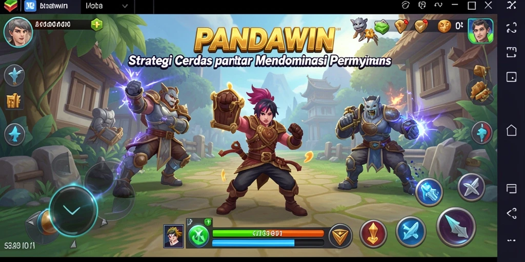 Screenshot gameplay <strong>PANDAWIN</strong> yang menunjukkan strategi pertempuran yang seru.