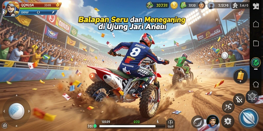 Gameplay Racing yang mendebarkan dan penuh aksi.