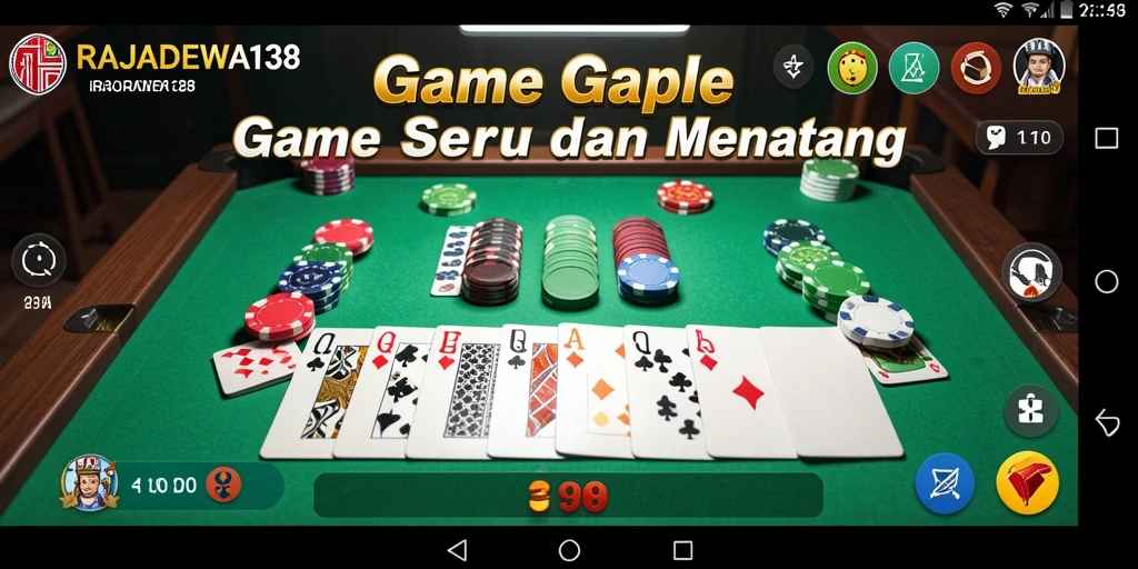Tampilan gameplay Gaple yang seru dan menantang di RAJADEWA138.