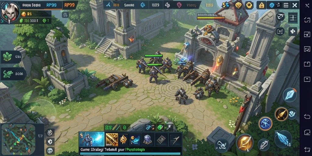 Tangkapan layar gameplay RP99 menampilkan strategi dan pertempuran yang mendebarkan.