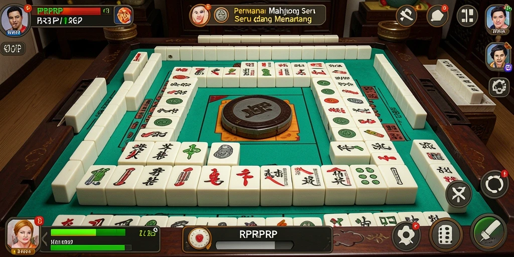 Tangkapan layar RPRPRP yang menunjukkan gameplay Mahjong yang mendebarkan.