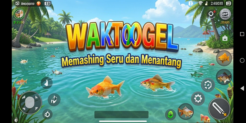 Tampilan gameplay WAKTOGEL dengan pengalaman memancing yang seru.