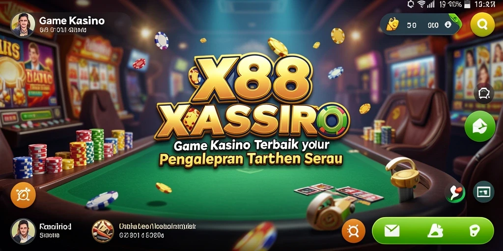Screenshot utama X88 menampilkan gameplay Kasino yang seru dan menarik.